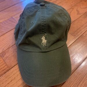 Vintage Green Brown Polo Ralph Lauren Cap Dad Hat Golf Leather Strap